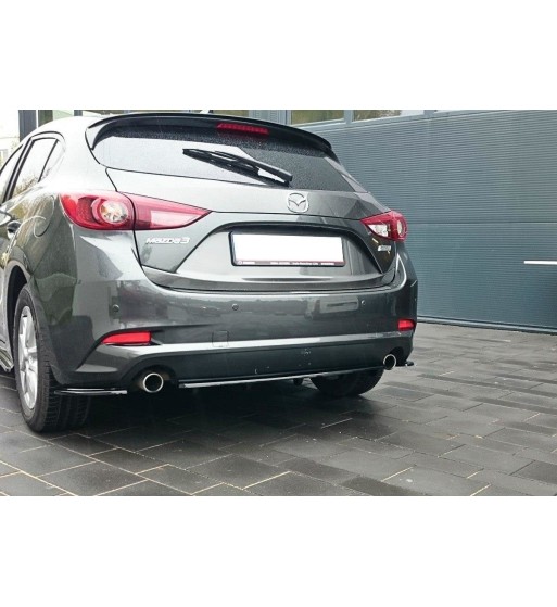 Splitter posteriore per Mazda 3 BN (Mk3) Facelift (con Einem Vertikalem Balken)