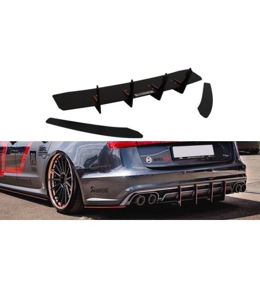 Diffusore posteriore e splitter laterali posteriori per Audi S6 C7 Facelift