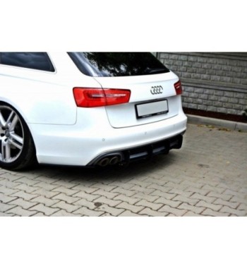 Diffusore posteriore e splitter laterali posteriori per Audi A6 S-Line C7 (terminale di scarico 1X2)