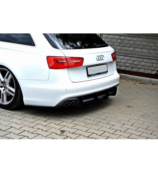 Diffusore posteriore e splitter laterali posteriori per Audi A6 S-Line C7 (terminale di scarico 1X2)