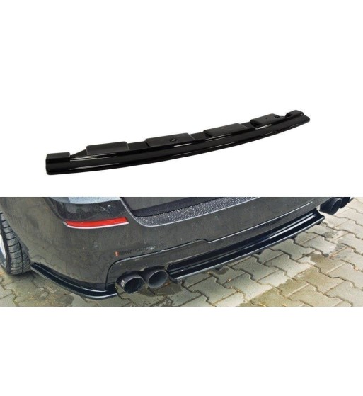 Hinten Splitter passend für BMW 5 M-Pack Sedan/Touring F10/F11 - Without Vertical Bars (Mit Zwei Doppel Auspuffendrohr)