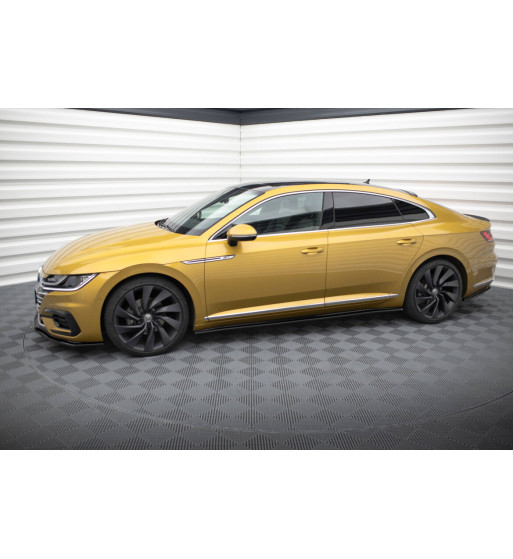 Seitenschweller Ansatz Cup Leisten für VW Arteon R-Line schwarz Hochglanz