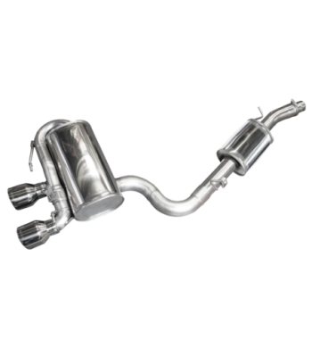 Bull-X 76 mm exhaust – Golf 6 R with centre silencer, black tips