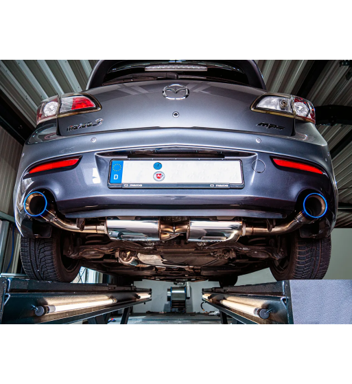 Bull-X ECE exhaust system 3" Y-Style Mazda 3 BL/BK MPS 260PS