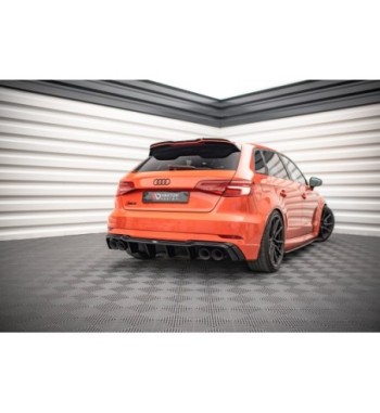 Rear valance + Milltek Sports exhaust extension for Audi RS3 Sportback 8V Facelift