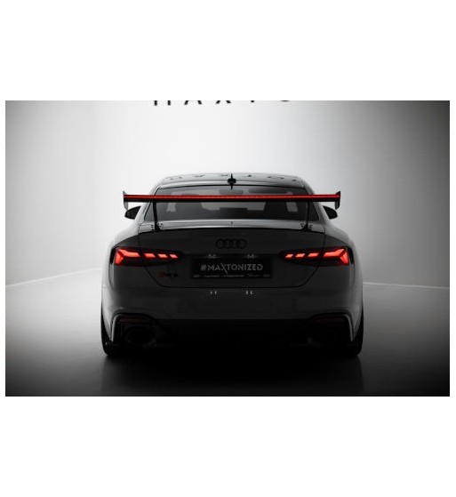Carbon-Spoiler mit externen Haltern V.1 + LED passend für Audi A5 / A5 S-Line / S5 / RS5 Coupe F5 / F5 Facelift