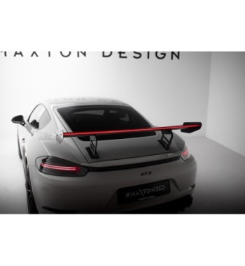 Carbon spoiler with internal mounts V.2 + LED for Porsche 718 Cayman 982c
