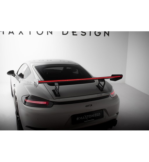 Carbon spoiler with internal mounts V.2 + LED for Porsche 718 Cayman 982c