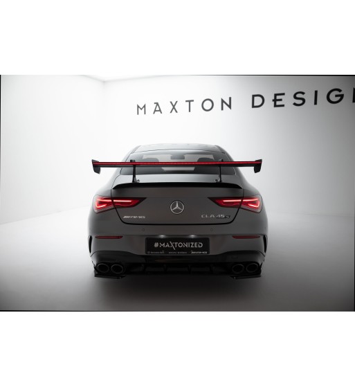 Carbon spoiler with upper swan-neck mounts + LED for Mercedes-Benz CLA Coupe C118 / C118 Facelift