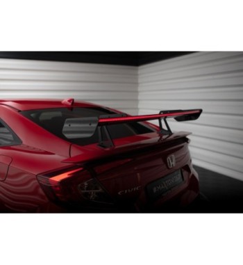 Carbon spoiler with upper swan-neck mounts + LED for Honda Civic SI Mk10