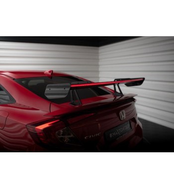 Carbon spoiler with upper swan-neck mounts + LED for Honda Civic SI Mk10