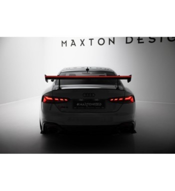 Carbon spoiler with upper swan-neck mounts + LED for Audi A5 / A5 S-Line / S5 / RS5 Coupe F5 / F5 Facelift
