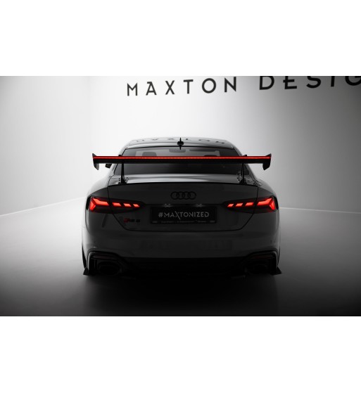 Carbon spoiler with upper swan-neck mounts + LED for Audi A5 / A5 S-Line / S5 / RS5 Coupe F5 / F5 Facelift
