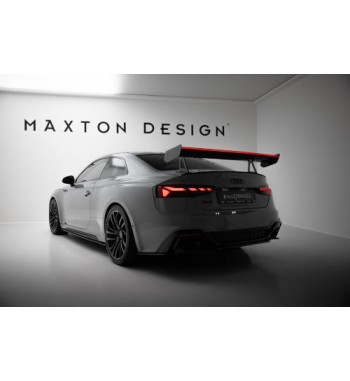 Carbon spoiler with upper swan-neck mounts + LED for Audi A5 / A5 S-Line / S5 / RS5 Coupe F5 / F5 Facelift