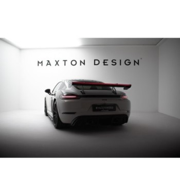 Carbon spoiler with upper swan-neck mounts V.2 + LED for Porsche 718 Cayman 982c