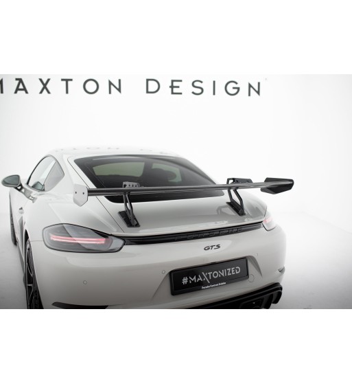 Carbon spoiler with upper swan-neck mounts V.2 for Porsche 718 Cayman 982c