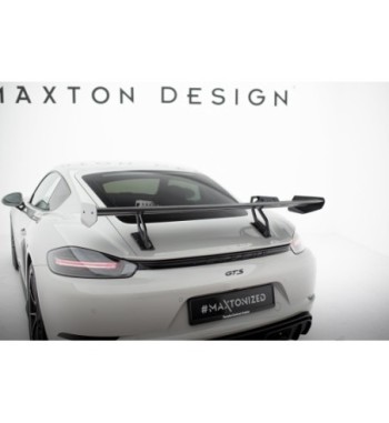 Carbon spoiler with upper swan-neck mounts V.1 for Porsche 718 Cayman 982c