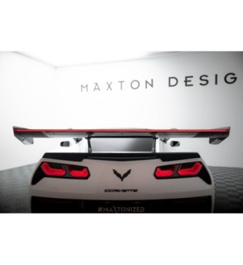 Carbon spoiler with upper swan-neck mounts + LED for Chevrolet Corvette Stingray / Grand Sport C7