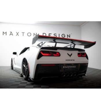 Carbon spoiler with upper swan-neck mounts + LED for Chevrolet Corvette Stingray / Grand Sport C7