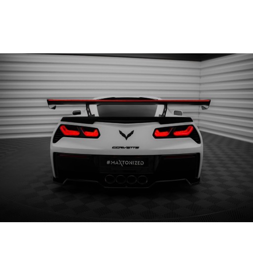 Carbon-Spoiler mit internen Haltern + LED passend für Chevrolet Corvette Stingray / Grand Sport C7