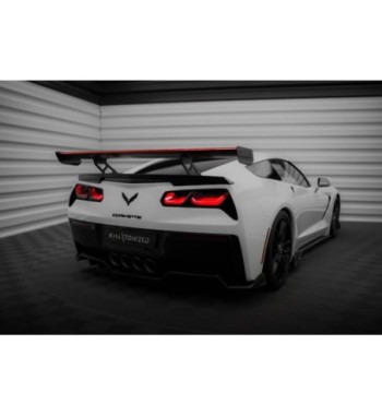 Carbon-Spoiler mit internen Haltern + LED passend für Chevrolet Corvette Stingray / Grand Sport C7
