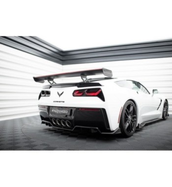 Carbon-Spoiler mit internen Haltern + LED passend für Chevrolet Corvette Stingray / Grand Sport C7