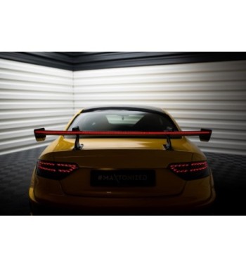 Carbon spoiler with upper swan-neck mounts + LED for Audi A5 Coupe 8T