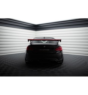 Carbon-Spoiler mit externen Haltern + LED passend für BMW M2 F87 / 2 / 2 M-Pack F22