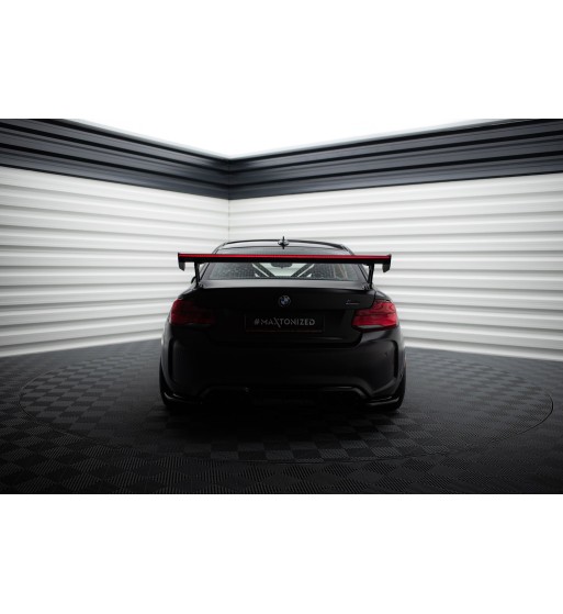 Carbon-Spoiler mit externen Haltern + LED passend für BMW M2 F87 / 2 / 2 M-Pack F22