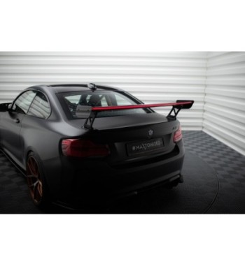 Carbon-Spoiler mit externen Haltern + LED passend für BMW M2 F87 / 2 / 2 M-Pack F22