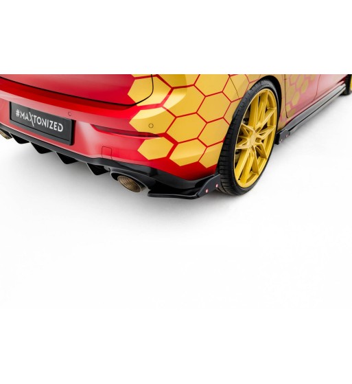 Splitter laterali posteriori V.1 + Flap per Volkswagen Golf GTI Clubsport Mk8 Facelift