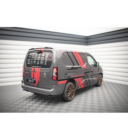 Rear diffuser with vertical fins for Peugeot Partner Long Mk3