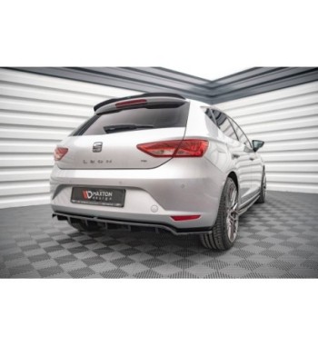 Rear diffuser with vertical fins for Seat Leon Hatchback Mk3