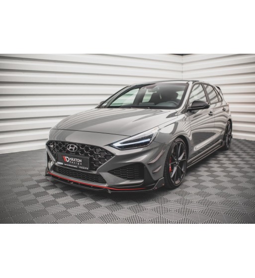 Front splitter V.1 + Flaps for Hyundai I30 N / I30 N-Line Hatchback/Fastback Mk3 Facelift