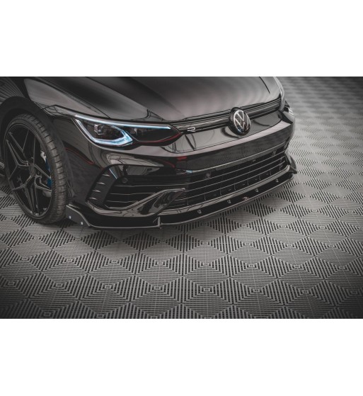 Front splitter V.2 + Flaps for Volkswagen Golf R Hatchback / Variant Mk8