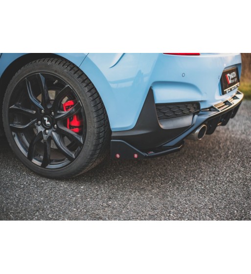 Splitter laterali posteriori V.6 + Flap per Hyundai I30 N Mk3 Hatchback