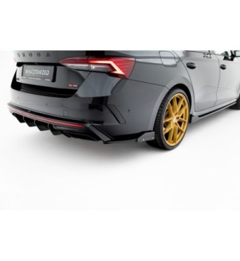 Splitter laterali posteriori V.4 + Flap per Skoda Octavia RS Combi / Liftback Mk4 / Mk4 Facelift