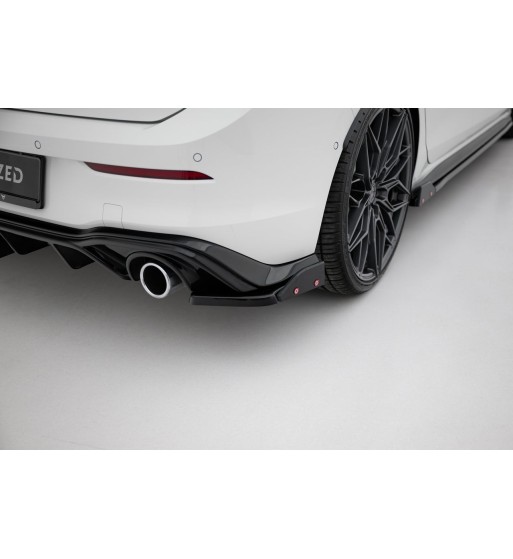 Splitter laterali posteriori V.4 + Flap per Volkswagen Golf GTI / GTE Mk8 Passt nur con: VW-GO-8-GTI-RS2