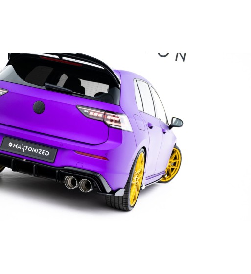 Street Pro Splitter laterali posteriori V.2 + Flap V.2 per Volkswagen Golf R Hatchback Mk8 / Mk8 Facelift Passt nur con: VW-G…