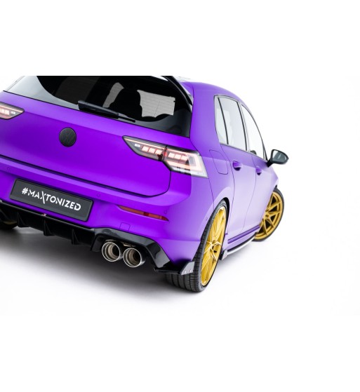 Splitter laterali posteriori V.5 + Flap per Volkswagen Golf R Hatchback Mk8 Facelift Passt nur con: VW-GO-8-R-RS1G