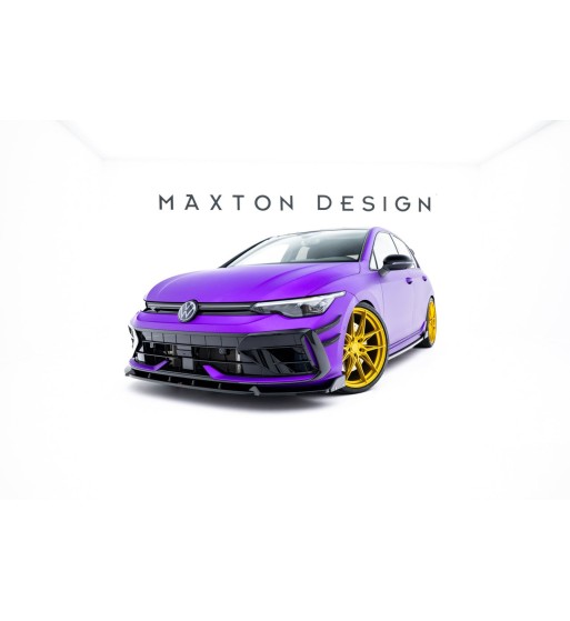 Front splitter V.3 + Flaps for Volkswagen Golf R Hatchback / Variant Mk8 Facelift