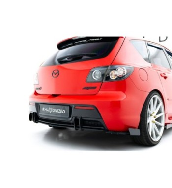 Street Pro Splitter laterali posteriori + Flap per Mazda 3 MPS Mk1 EU versione