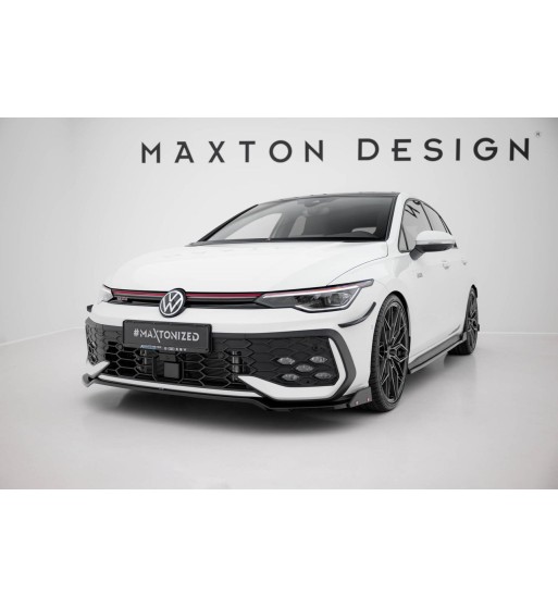 Front splitter V.3 + Flaps for Volkswagen Golf GTI / GTE / R-Line Mk8 Facelift