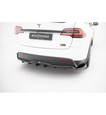 Diffusore posteriore con alette verticali V.2 per Tesla Model X Mk1 Facelift