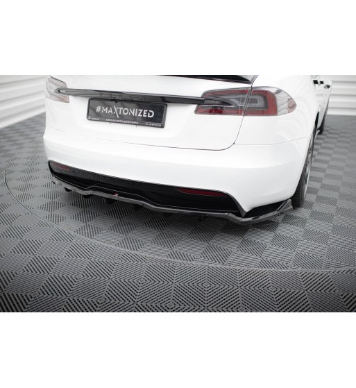 Diffusore posteriore con alette verticali V.1 per Tesla Model S Plaid Mk1 Facelift