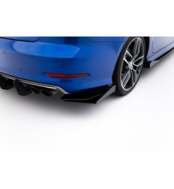 Street Pro Splitter laterali posteriori + Flap per Audi S3 Sedan 8V