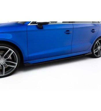 Street Pro Side skirt diffusers + Flaps for Audi S3 / A3 S-Line Sedan 8V