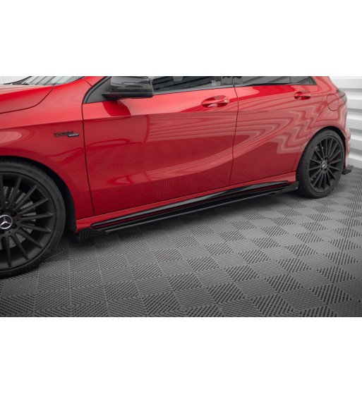Street Pro Side skirt diffusers + Flaps for Mercedes-Benz A 45 AMG W176 Facelift