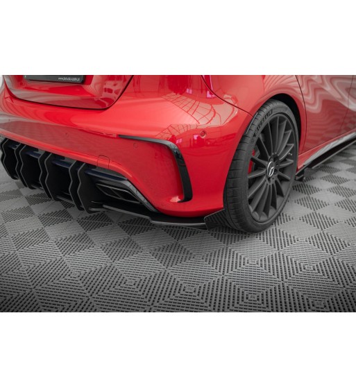 Street Pro Splitter laterali posteriori + Flap per Mercedes-Benz A 45 AMG W176 Facelift
