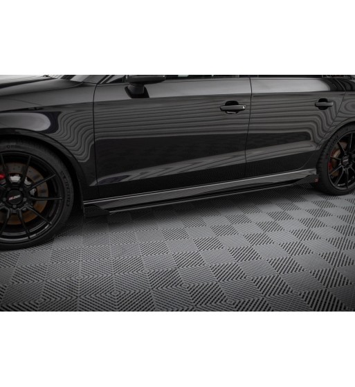 Street Pro Side skirt diffusers V.1 + Flaps for Audi RS3 Sedan 8V Facelift
